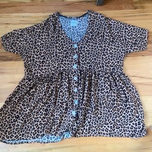 Princess Polly cheetah print dress with buttons down the front